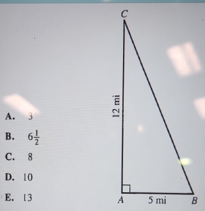 A. 3
B. 6 1/2 
C. 8
D. 10
E. 13