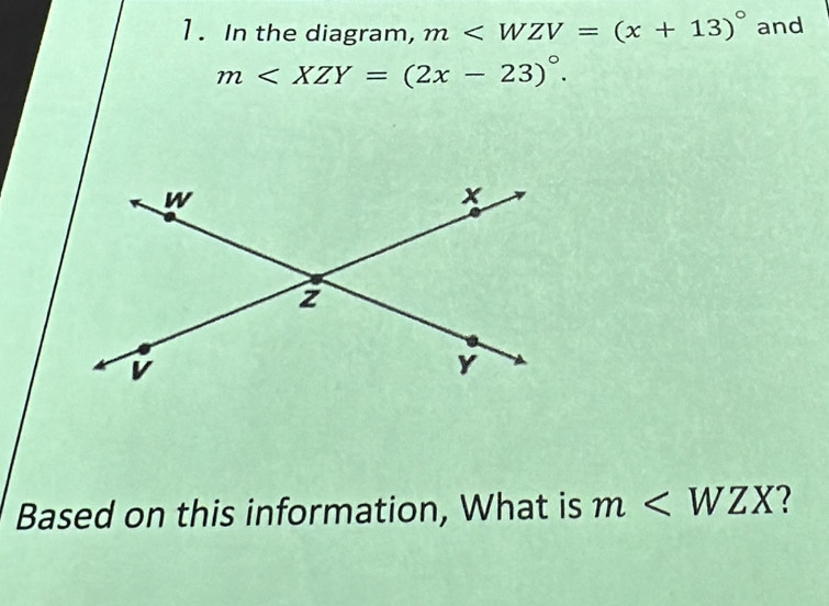 In the diagram, m and
m . 
Based on this information, What is m 2