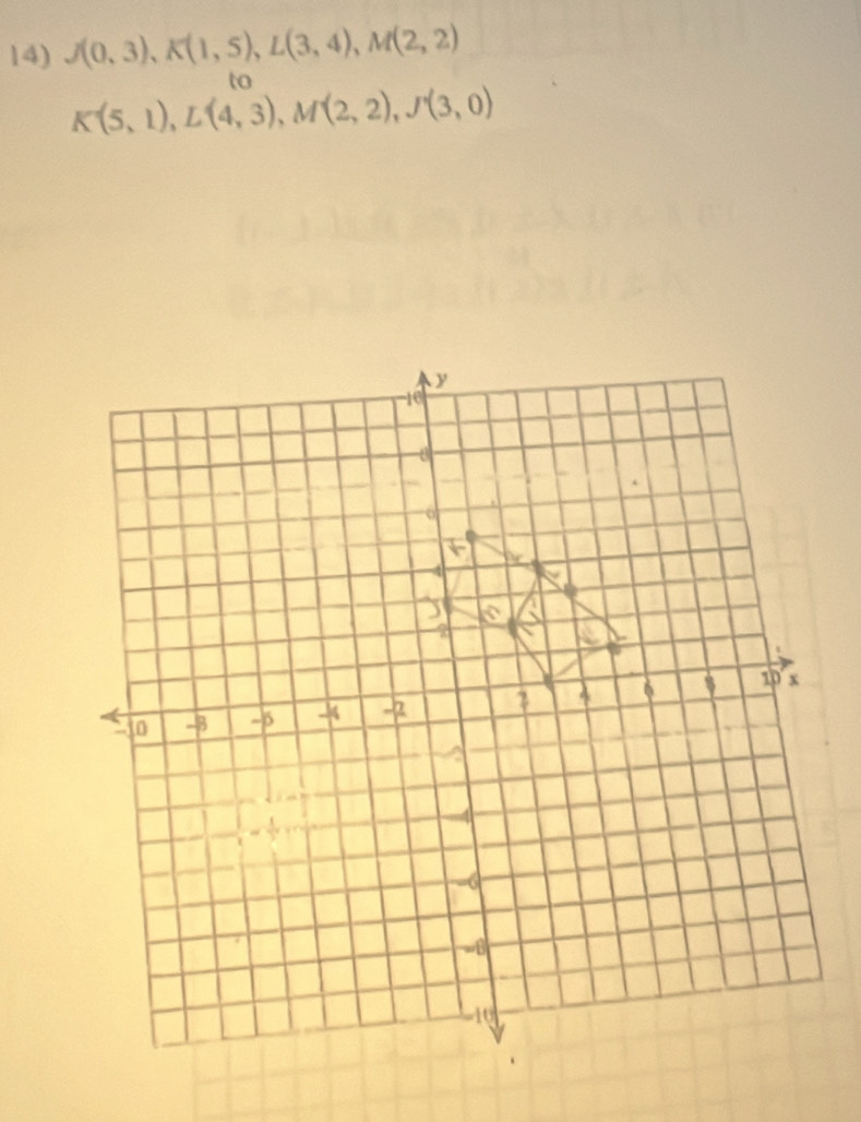 J(0,3), K(1,5), L(3,4), M(2,2)
to
K(5,1), L(4,3), M'(2,2), J'(3,0)