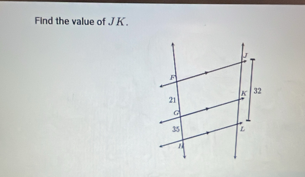 Find the value of JK.