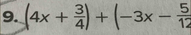 (4x + ỉ) + (-3x -