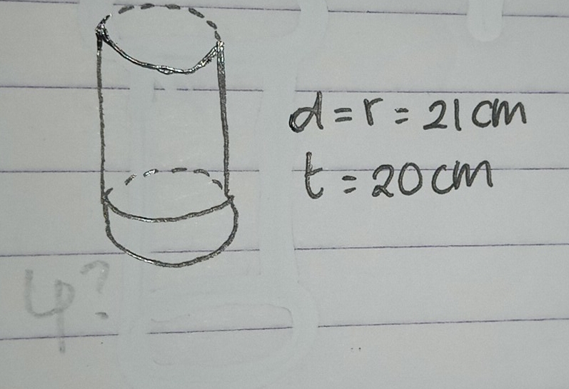 d=r=21cm
t=20cm