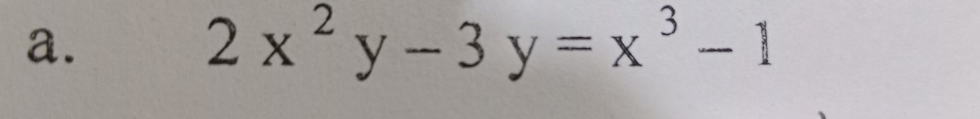 2x^2y-3y=x^3-1