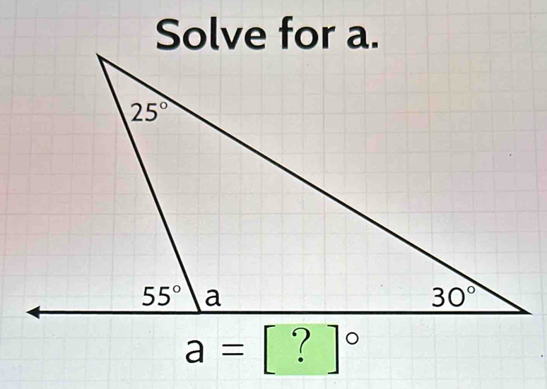 Solve for a.
a= beginbmatrix ?end(bmatrix)°