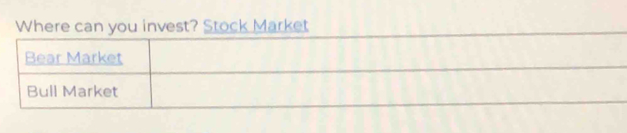 Where can you invest? Stock Market