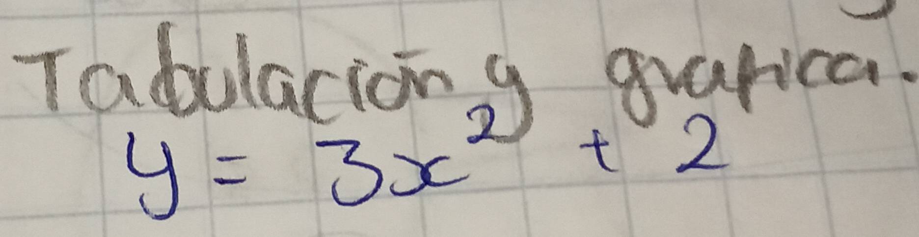 Tabulaciong grarica.
y=3x^2+2