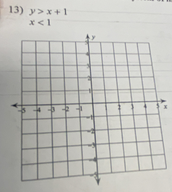 y>x+1
x<1</tex>
x