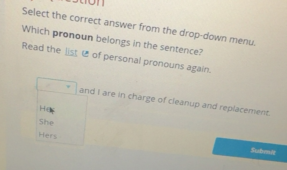 Solved: Select the correct answer from the drop-down menu. Which ...