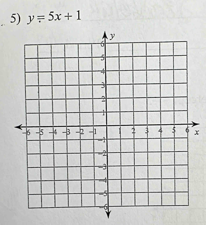 y=5x+1
x