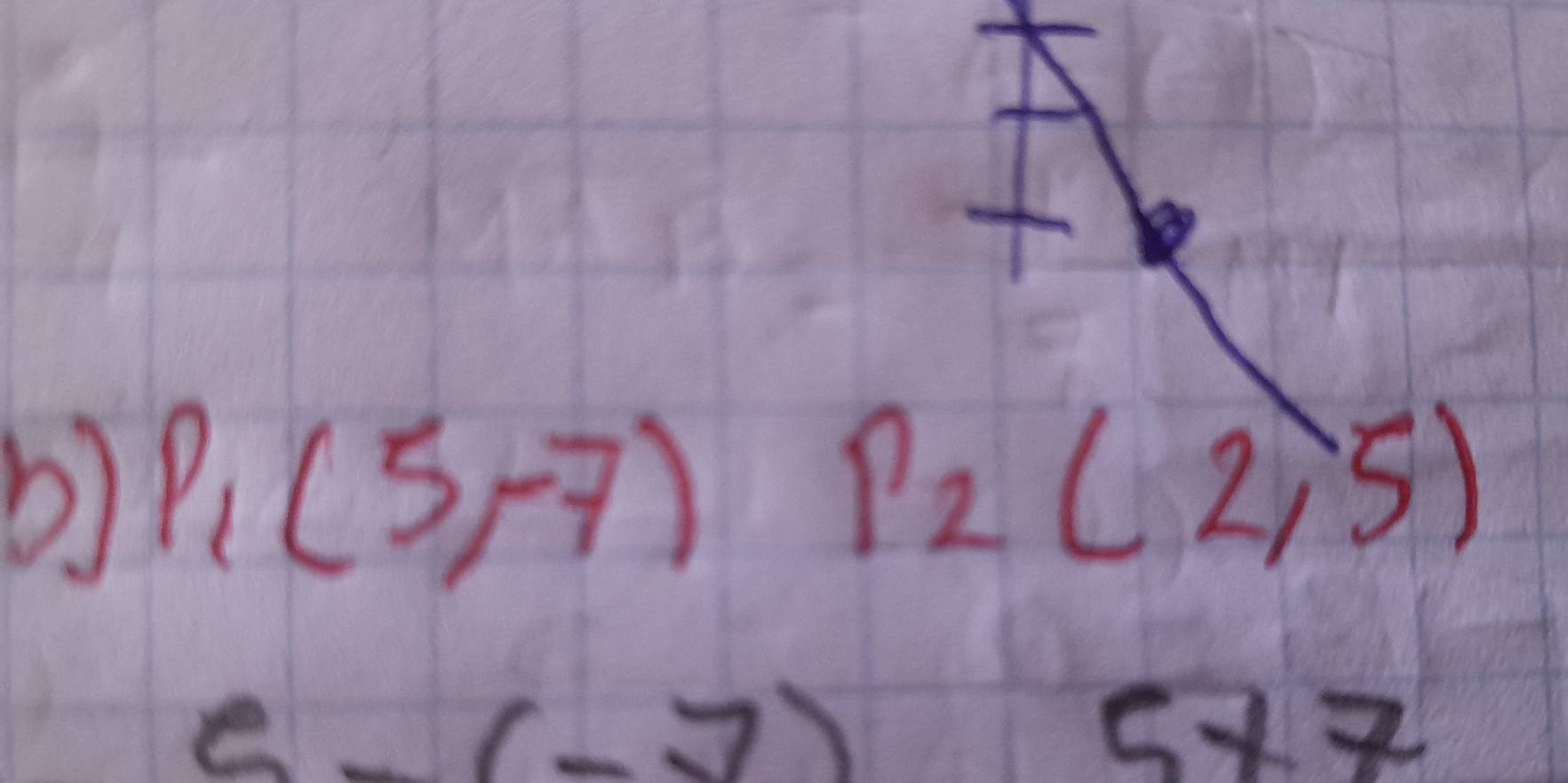 P_1(5,-7)P_2(2,5)
6-(-7)5+7