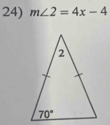 m∠ 2=4x-4