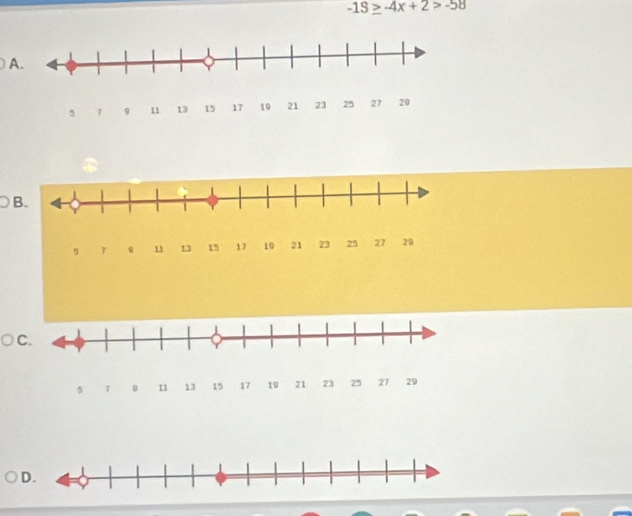 -1S≥ -4x+2>-58
A. 
D.