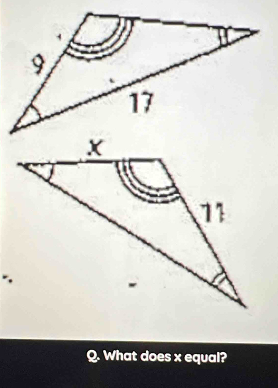 What does x equal?