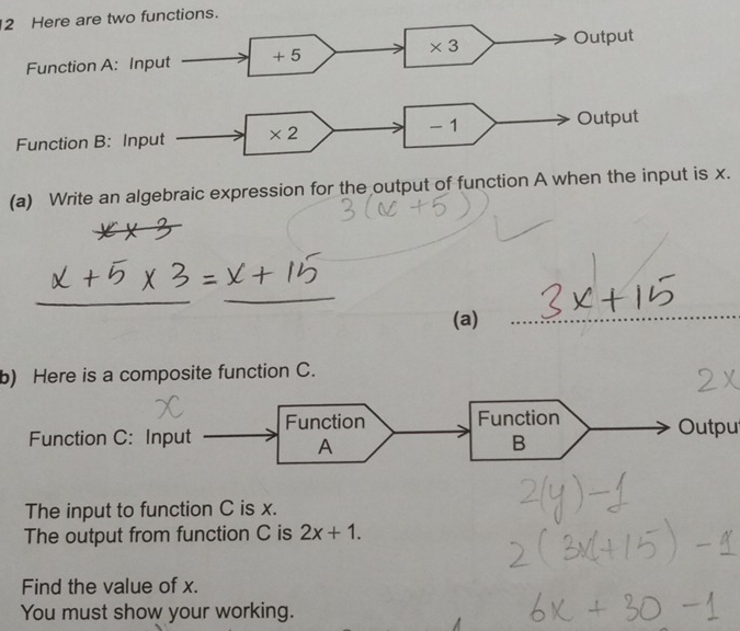 Solved: Here are two functions. (a) Write an algebraic expression for ...