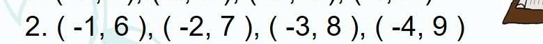 (-1,6), (-2,7), (-3,8), (-4,9)