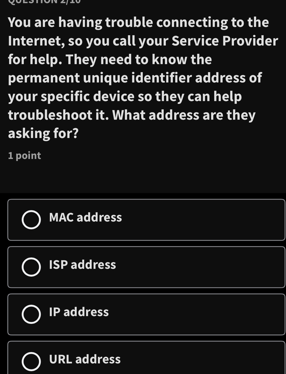Solved: You are having trouble connecting to the Internet, so you call ...