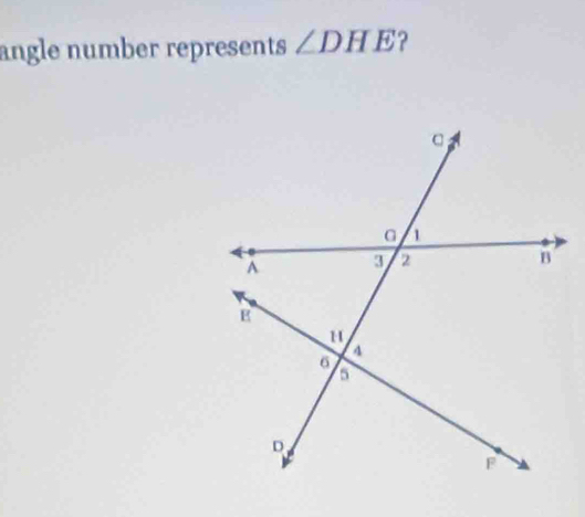 angle number represents ∠ DHE