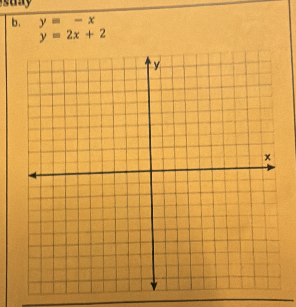 sany
b. y=-x
y=2x+2