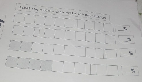 label the models then write the percentage 
_ %
_ %
_ %
_ %