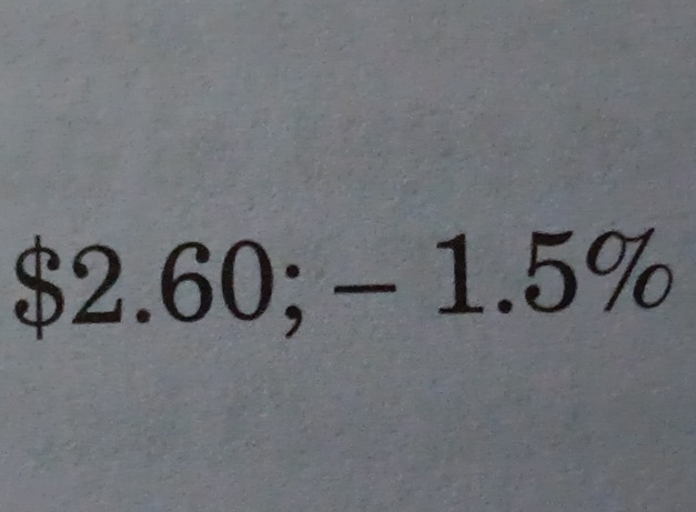 $2.60; − 1.5%