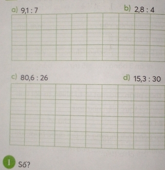 9, 1:7 2, 8:4
c) 80, 6:26 d) 15, 3:30
1 Số?