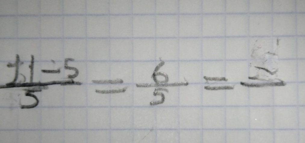  (11-5)/5 = 6/5 =frac 2