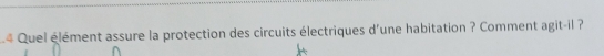 Quel élément assure la protection des circuits électriques d'une habitation ? Comment agit-il ?