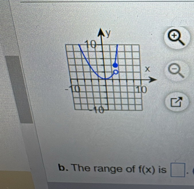 ④ 
b. The range of f(x) is □.