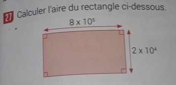 Calculer l'aire du rectangle ci-dessous.