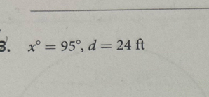 x°=95°, d=24ft