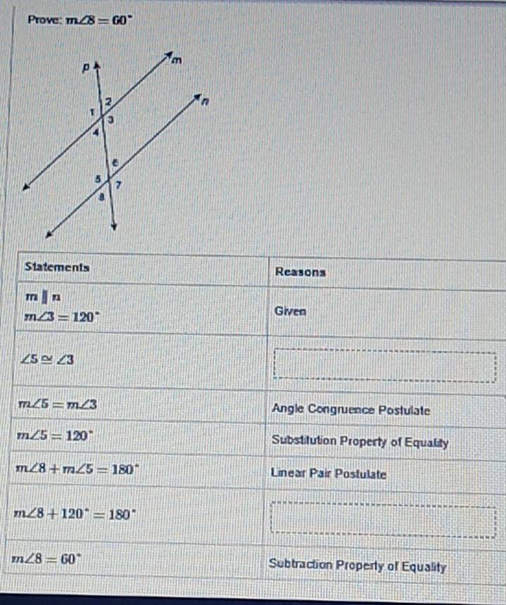 Prove: m∠ 8=60°