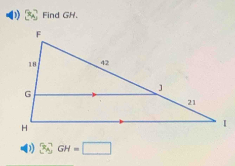 Find GH. 
D) _(△)^(∩)GH=□