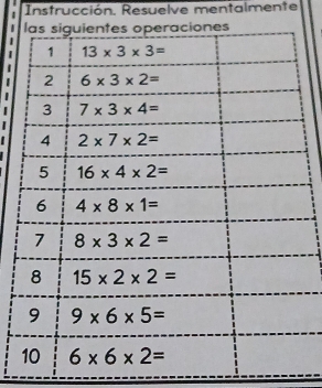 Instrucción, Resuelve mentalmente