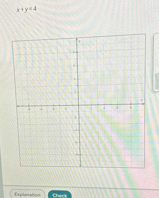 x+y=4
Explanation Check