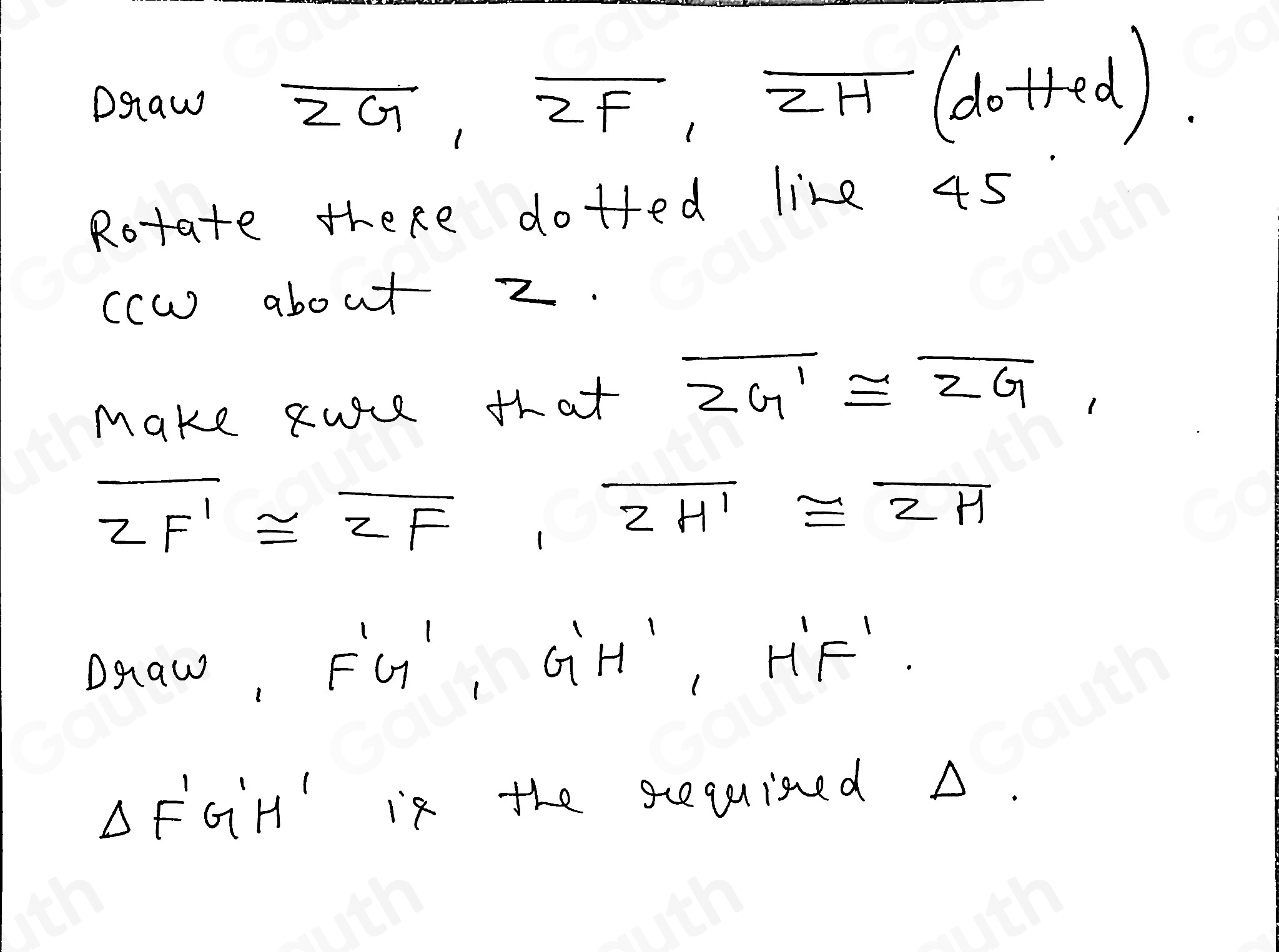 Solved: Look at this diagram: Which diagram shows DEF rotated 45 ...