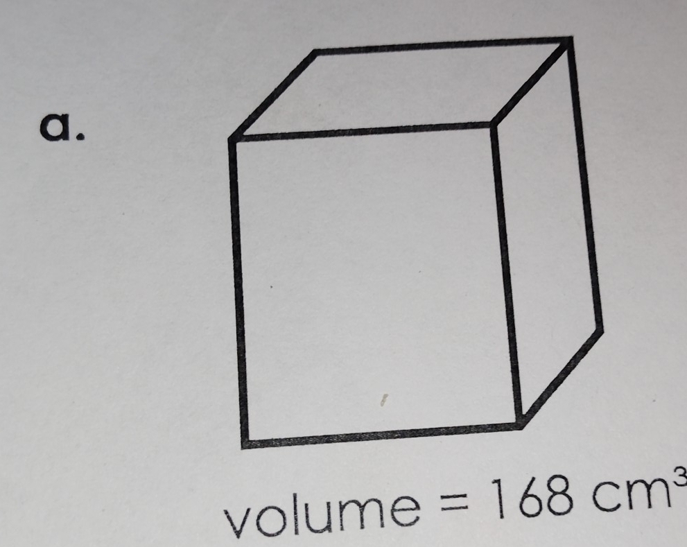 volume =168cm^3