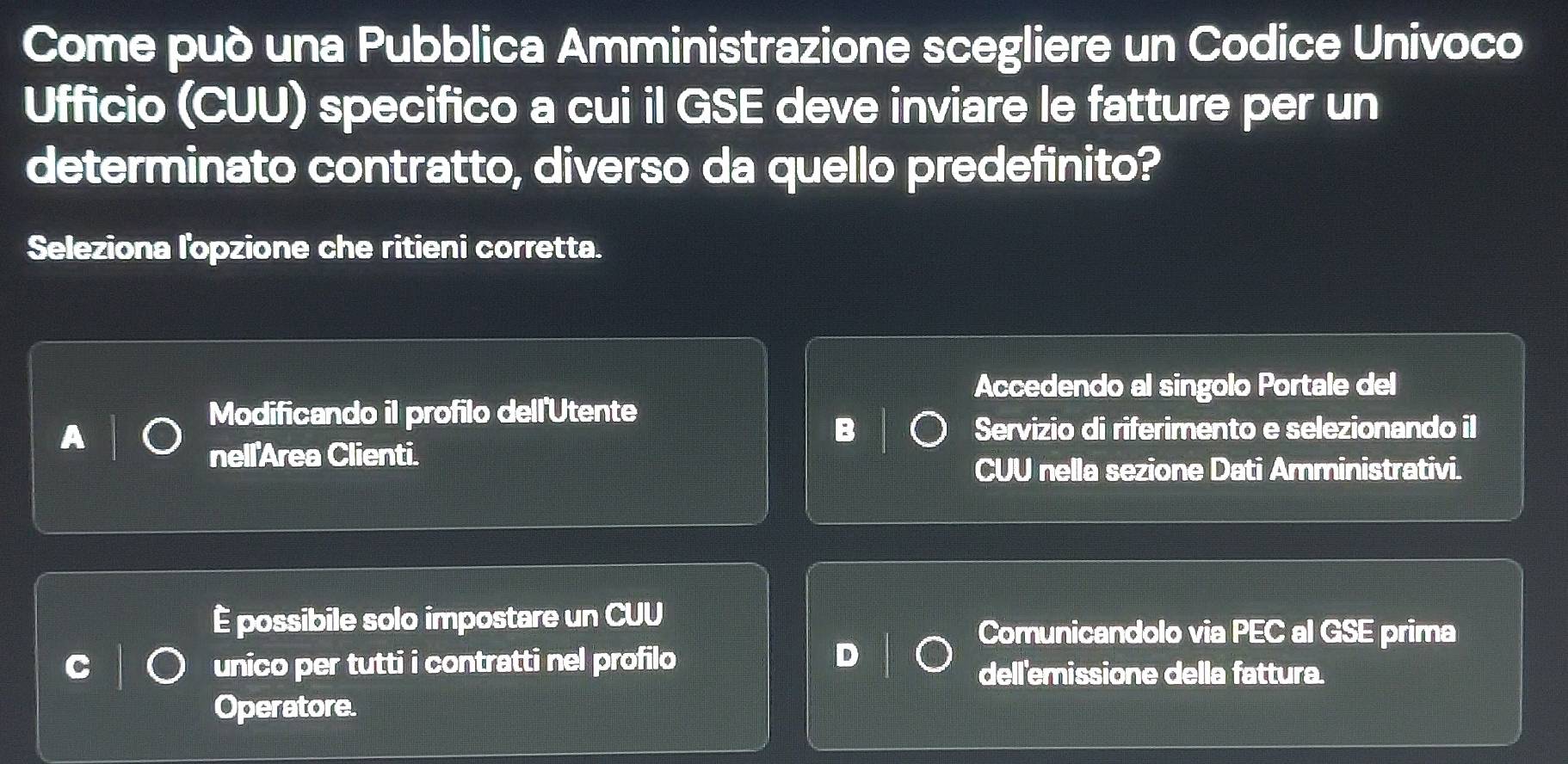 Risolto:Come può una Pubblica Amministrazione scegliere un Codice ...