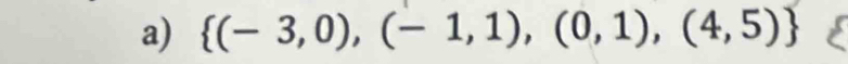  (-3,0),(-1,1),(0,1),(4,5)