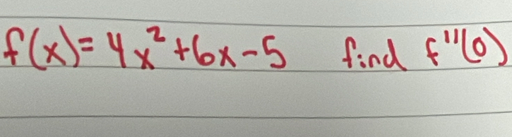 f(x)=4x^2+6x-5 find f'prime (0)