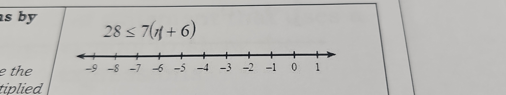 by
28≤ 7(1+6)
e the 
tiplied