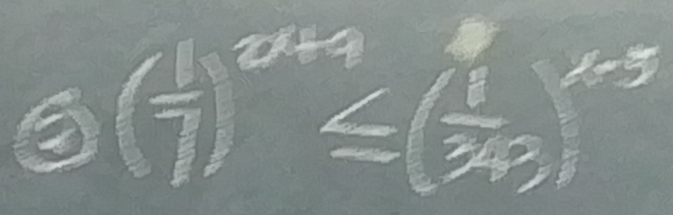 6( 1/7 )^x+1≤ ( 1/2.3 )^x-5