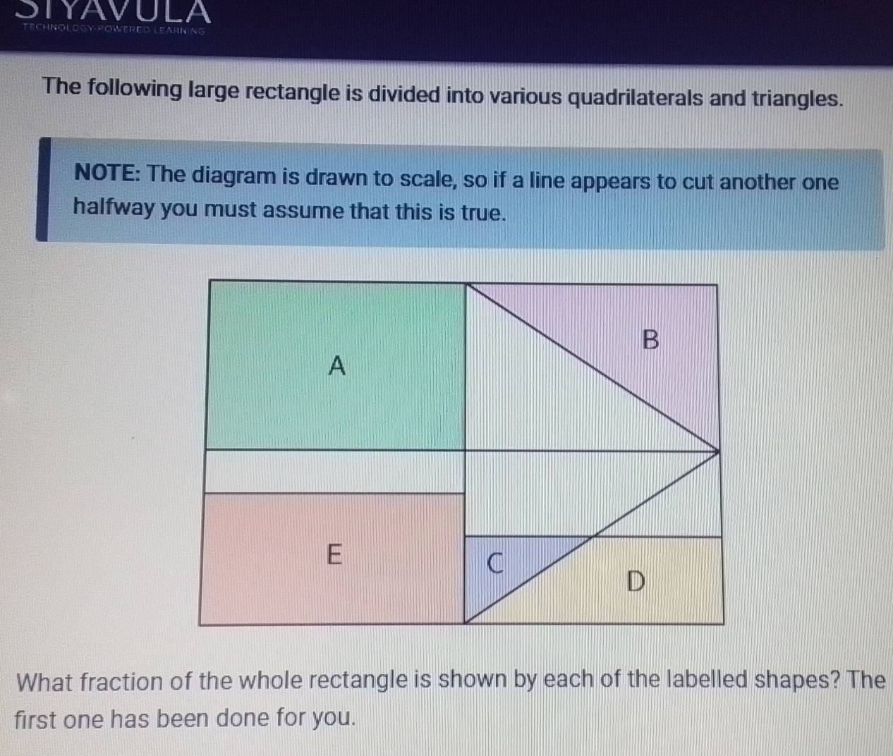 Solved: STYAVULA The following large rectangle is divided into various ...