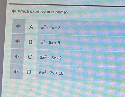 Which expression is prime?