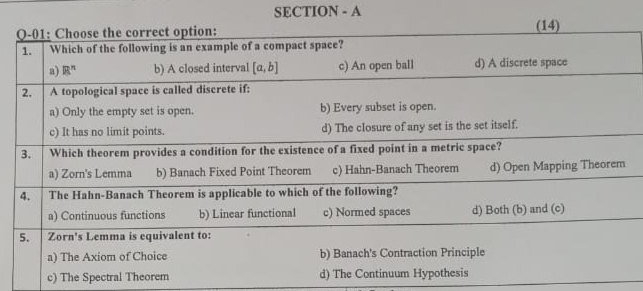 SECTION - A
c) The Spectral Theorem