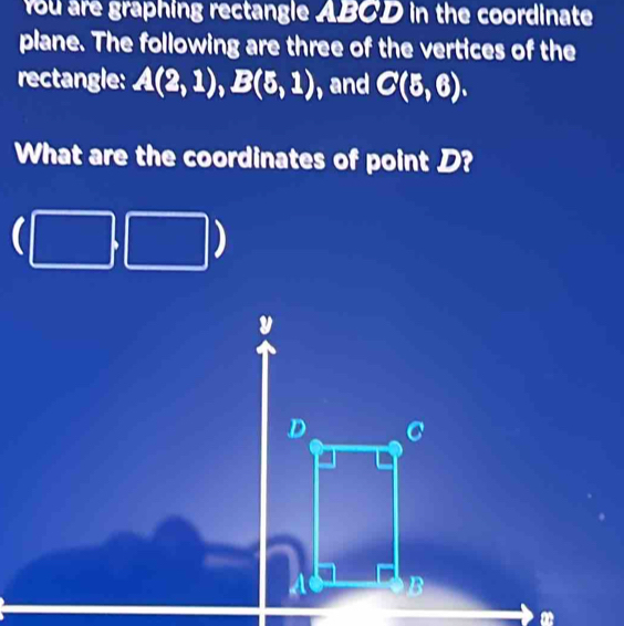 Solved: You are graphing rectangle ABCD in the coordinate plane. The ...