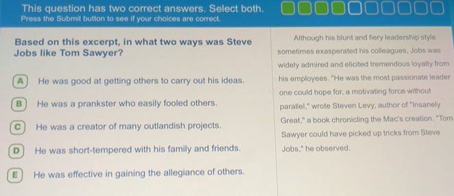 Solved: This question has two correct answers. Select both. Press the ...