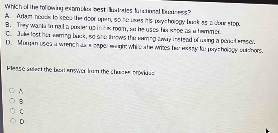 Solved: Which of the following examples best illustrates functional ...
