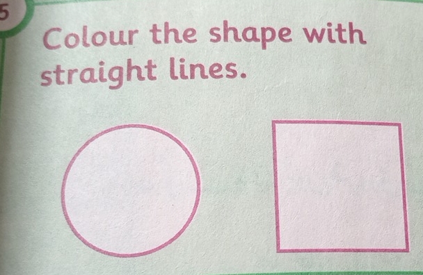 Colour the shape with 
straight lines.