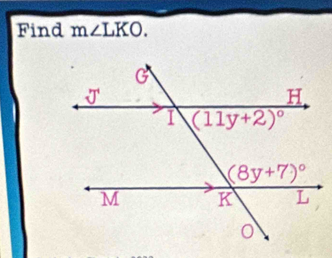 Find m∠ LKO.