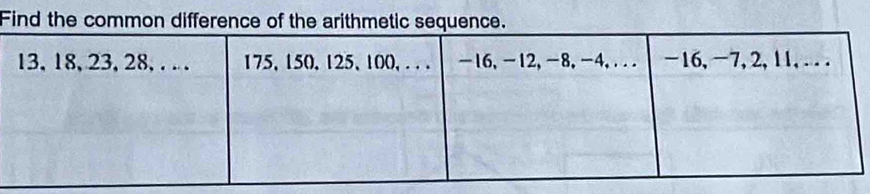 Find the common difference of the arithmetic se